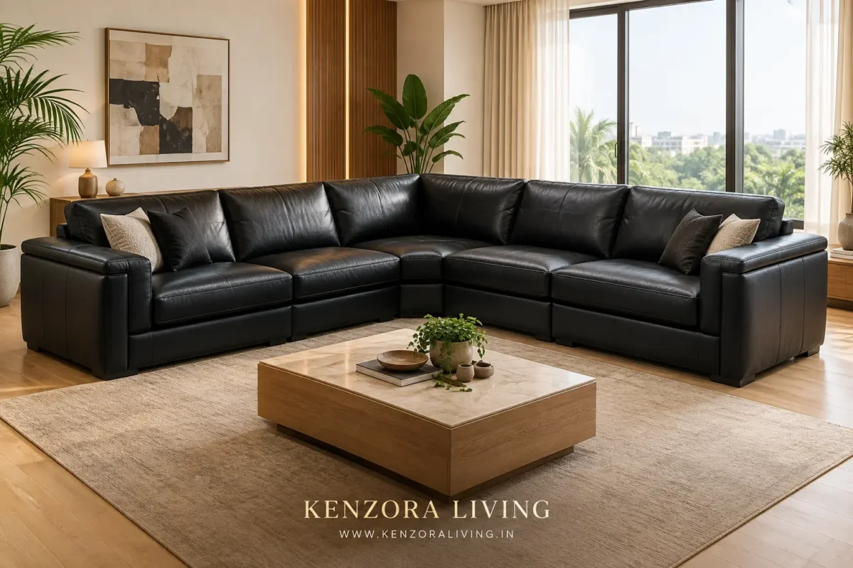 leather corner sofa shimoga