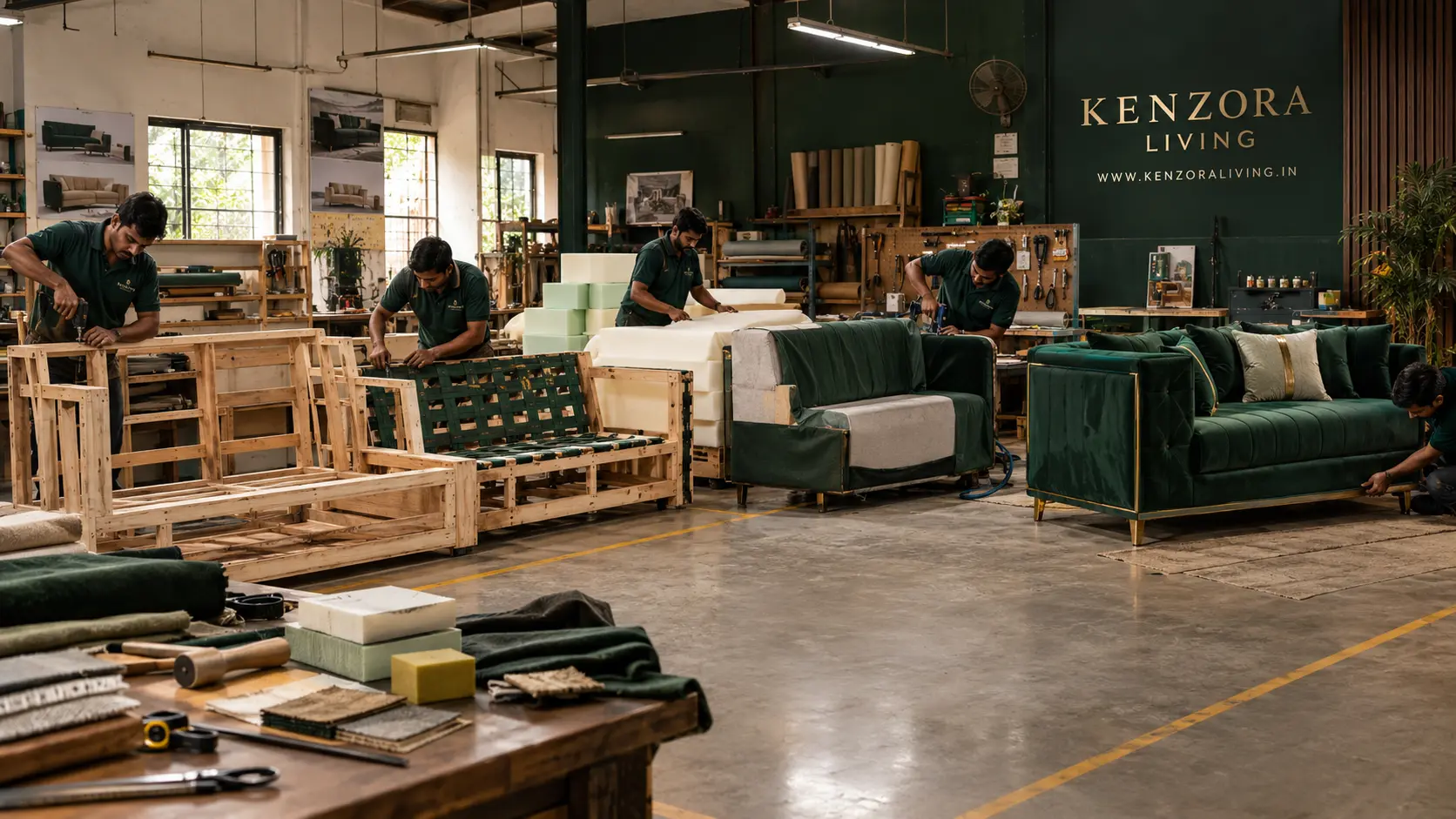Kenzora Living Sofa workshop with showroom