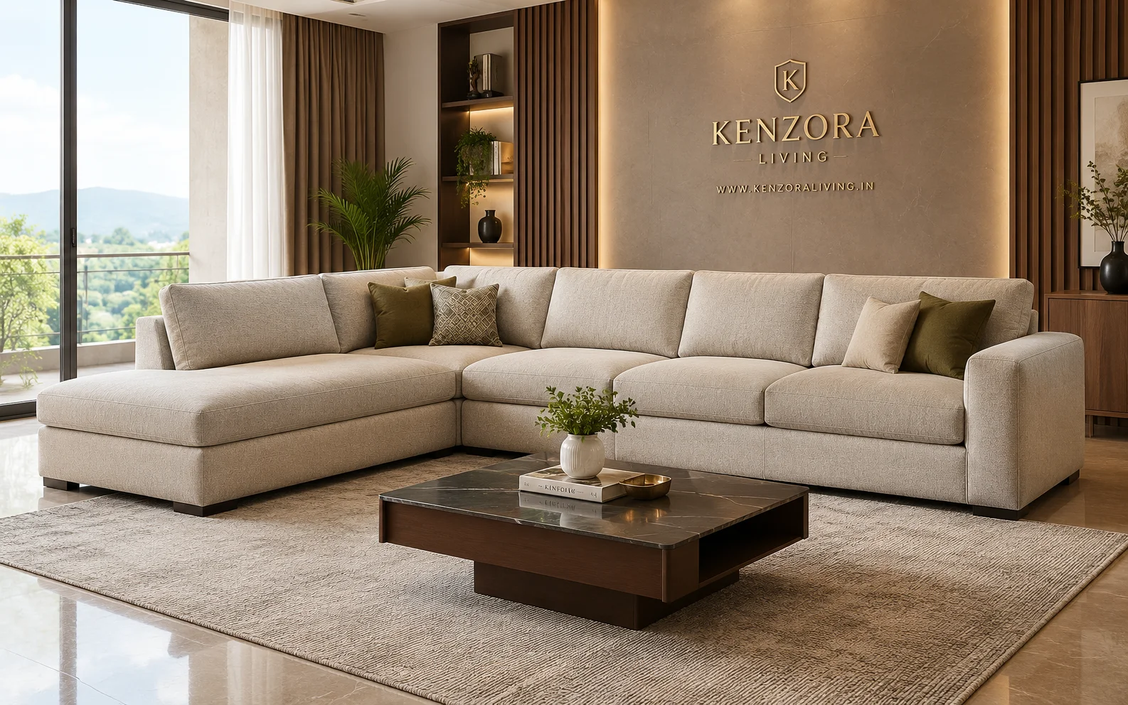 L-Shape Sofas manufactured by Kenzora Living in Shivamogga